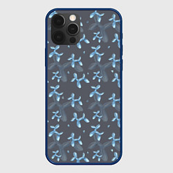 Чехол для iPhone 12 Pro Max Паттерн с голубыми собаками, цвет: 3D-тёмно-синий