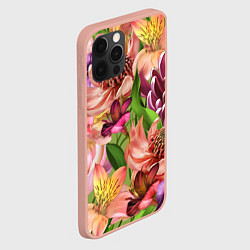 Чехол для iPhone 12 Pro Max Райские цветы, цвет: 3D-светло-розовый — фото 2