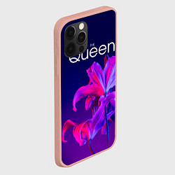 Чехол для iPhone 12 Pro Max The Queen Королева и цветы, цвет: 3D-светло-розовый — фото 2
