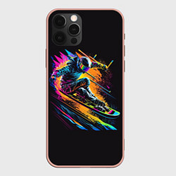 Чехол для iPhone 12 Pro Max Горный альпийский прыжок, цвет: 3D-светло-розовый