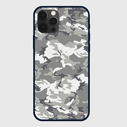 Чехол для iPhone 12 Pro Max Снежный камуфляж, цвет: 3D-черный