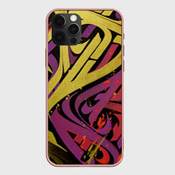 Чехол для iPhone 12 Pro Max Calligraphic style, цвет: 3D-светло-розовый