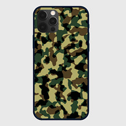 Чехол для iPhone 12 Pro Max Военный камуфляж, цвет: 3D-черный