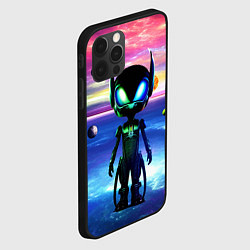 Чехол для iPhone 12 Pro Max Детёныш пришельца - нейросеть - неон, цвет: 3D-черный — фото 2