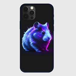 Чехол для iPhone 12 Pro Max Хомяк неон, цвет: 3D-черный