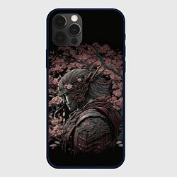 Чехол iPhone 12 Pro Max Самурай среди ветвей цветущей сакуры