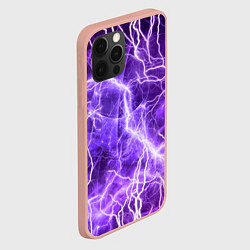 Чехол для iPhone 12 Pro Max Текстура молнии, электро, цвет: 3D-светло-розовый — фото 2