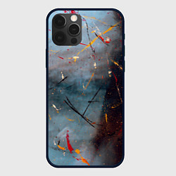 Чехол для iPhone 12 Pro Max Тёмно-серый туман и краски, цвет: 3D-черный