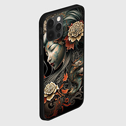 Чехол для iPhone 12 Pro Max Японская девушка Irezumi, цвет: 3D-черный — фото 2