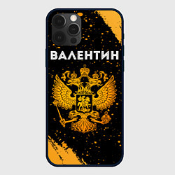 Чехол для iPhone 12 Pro Max Валентин и зологой герб РФ, цвет: 3D-черный