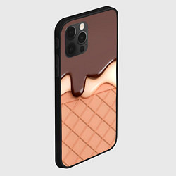 Чехол для iPhone 12 Pro Max Растаявший шоколад - вафельное мороженое, цвет: 3D-черный — фото 2