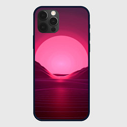 Чехол для iPhone 12 Pro Max Неоновый закат, цвет: 3D-черный