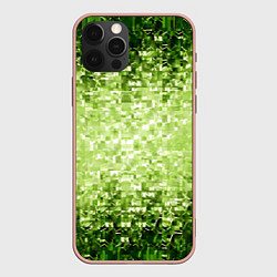 Чехол iPhone 12 Pro Max Геометрическое зелёное искажение в пространстве