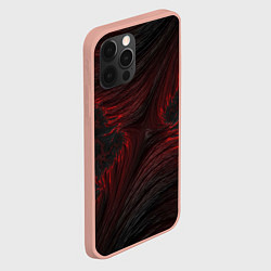 Чехол для iPhone 12 Pro Max Бордовые разводы, цвет: 3D-светло-розовый — фото 2