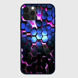 Чехол iPhone 12 Pro Max Неоновые стильные соты