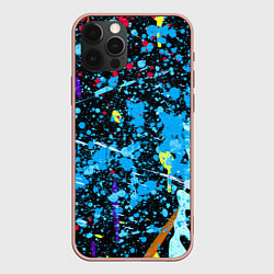 Чехол для iPhone 12 Pro Max Брызги краски на холсте, цвет: 3D-светло-розовый