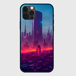 Чехол для iPhone 12 Pro Max Город ночной и неоновый, цвет: 3D-черный
