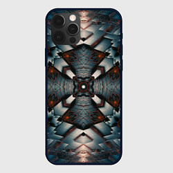 Чехол для iPhone 12 Pro Max Металлическая техноброня, цвет: 3D-черный