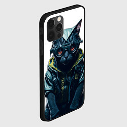 Чехол для iPhone 12 Pro Max Киберпанк кот в спортивной одежде, цвет: 3D-черный — фото 2