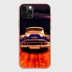 Чехол для iPhone 12 Pro Max Классический американский автомобиль Chevrolet 210, цвет: 3D-светло-розовый