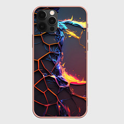 Чехол для iPhone 12 Pro Max Подорванные неоновые плиты, цвет: 3D-светло-розовый