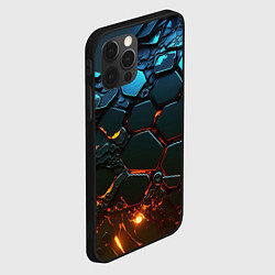 Чехол для iPhone 12 Pro Max Объемные разломленные плитки, цвет: 3D-черный — фото 2