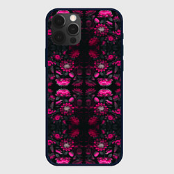 Чехол iPhone 12 Pro Max Ярко-розовые неоновые лилии