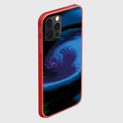 Чехол для iPhone 12 Pro Max Голубой и фиолетовый абстракт, цвет: 3D-красный — фото 2