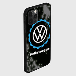 Чехол для iPhone 12 Pro Max Volkswagen в стиле Top Gear со следами шин на фоне, цвет: 3D-черный — фото 2