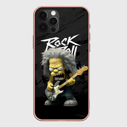 Чехол для iPhone 12 Pro Max Rock and Roll Simpsons, цвет: 3D-светло-розовый