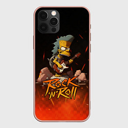 Чехол iPhone 12 Pro Max Rock n roll fire Simpsons