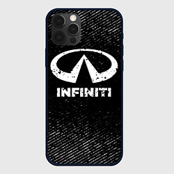 Чехол iPhone 12 Pro Max Infiniti с потертостями на темном фоне