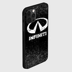 Чехол для iPhone 12 Pro Max Infiniti с потертостями на темном фоне, цвет: 3D-черный — фото 2