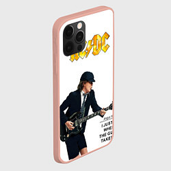 Чехол для iPhone 12 Pro Max Ангус Янг играющий на гитаре, цвет: 3D-светло-розовый — фото 2