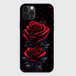 Чехол для iPhone 12 Pro Max Готические розы в космосе, цвет: 3D-черный