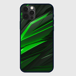 Чехол для iPhone 12 Pro Max Зеленый и черные детали, цвет: 3D-черный