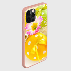 Чехол для iPhone 12 Pro Max Пасхальные яйца и цветы, цвет: 3D-светло-розовый — фото 2