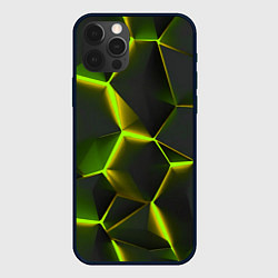 Чехол для iPhone 12 Pro Max Разлом неоновых плит, цвет: 3D-черный