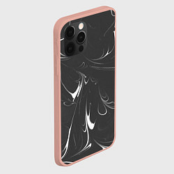 Чехол для iPhone 12 Pro Max Черно-белый узор, цвет: 3D-светло-розовый — фото 2