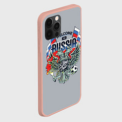 Чехол для iPhone 12 Pro Max Welcome to Russia - футбол, цвет: 3D-светло-розовый — фото 2