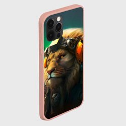 Чехол для iPhone 12 Pro Max Лев Киберпанк, цвет: 3D-светло-розовый — фото 2