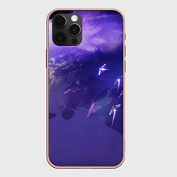 Чехол для iPhone 12 Pro Max Фиолетовый необъятный космос, цвет: 3D-светло-розовый
