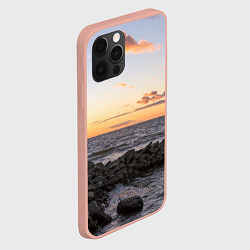 Чехол для iPhone 12 Pro Max Закат солнца на Финском заливе, цвет: 3D-светло-розовый — фото 2