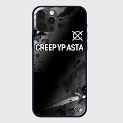 Чехол iPhone 12 Pro Max CreepyPasta glitch на темном фоне: символ сверху