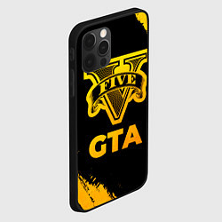 Чехол для iPhone 12 Pro Max GTA - gold gradient, цвет: 3D-черный — фото 2