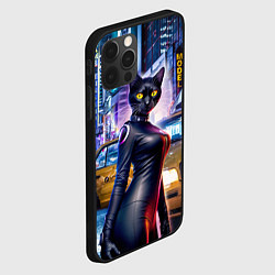 Чехол для iPhone 12 Pro Max Модная чёрная кошечка в Нью-Йорке, цвет: 3D-черный — фото 2