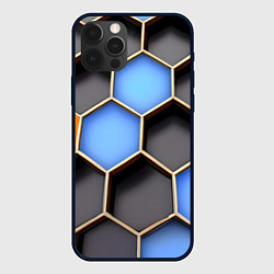 Чехол для iPhone 12 Pro Max Гексагон, цвет: 3D-черный