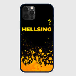 Чехол iPhone 12 Pro Max Hellsing - gold gradient: символ сверху