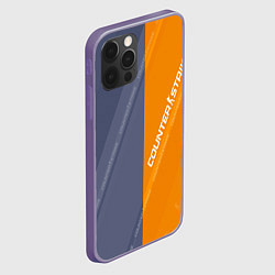 Чехол для iPhone 12 Pro Max Counter Strike 2 Blue Orange Pattern, цвет: 3D-серый — фото 2