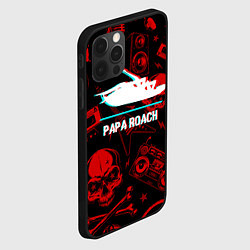 Чехол для iPhone 12 Pro Max Papa Roach rock glitch, цвет: 3D-черный — фото 2
